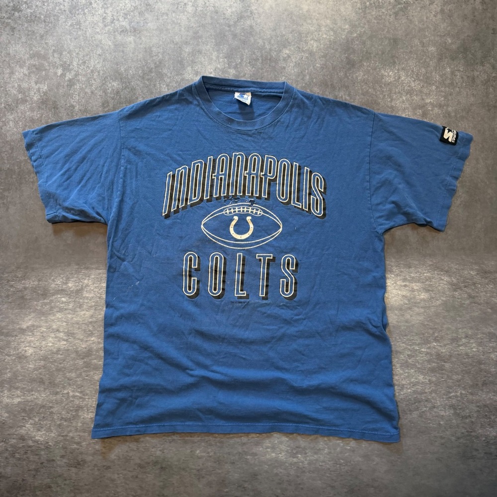 Vintage 1996 Indianapolis Colts Starter T Shirt Mens L Blue Single Stitch NFL